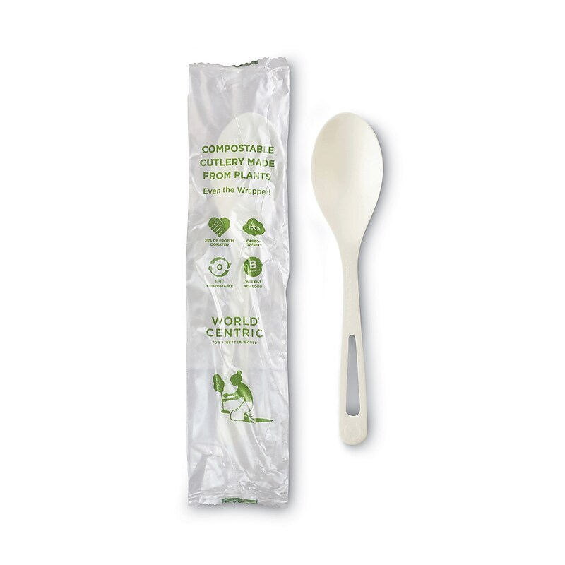 World Centric WORSPPSI TPLA Plastic Spoons, 750/Carton image 1