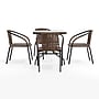 Flash Furniture Lila 28'' Square Table with 4 Rattan Stack Chairs, Dark Brown (TLH073SQ037BN4)~#|#~D555D2F1-83DA-4A9C-9B8296EE2167DF1F_sc7