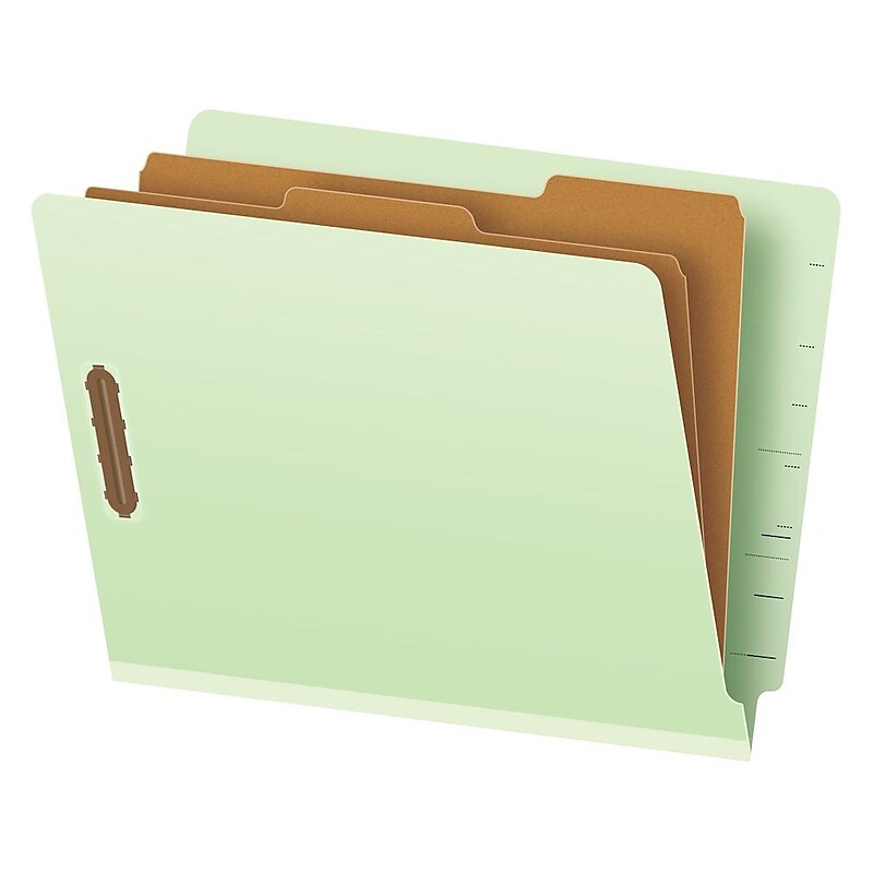 Pendaflex Pressboard Classification Folder, 2-Dividers, 2 1/2" Expansion, Letter Size, Light Green, 10/Box (23224R) image 1