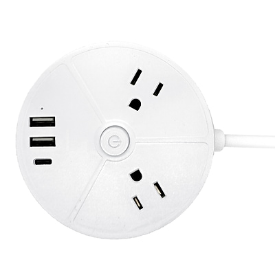 Ciao Tech 2-Outlet 3-USB Port Surge Protector Power Strip, 5 ft., 300-Joules, White (CPAT500-050) Simolary simolary.com