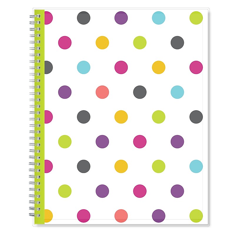 2026-2027 Blue Sky Teacher Dots 8.5" x 11" Academic Weekly & Monthly Planner, Plastic Cover (100330-A27) image 1