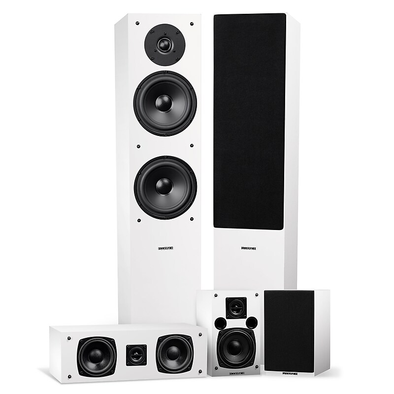 Fluance Elite SXHTBWH 160W Indoor Speaker System, White image 1