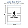 Avery Laser/Inkjet Multipurpose Labels, 4" x 4", Matte White, 1,000 Labels/Box (94100)~#|#~D573EDDE-7D28-4B5D-B356682380CF8289_sc7