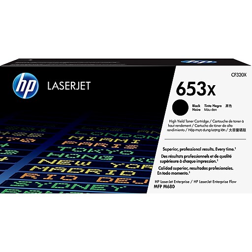 HP 653X Black High Yield Toner Cartridge, Prints Up to 21,000