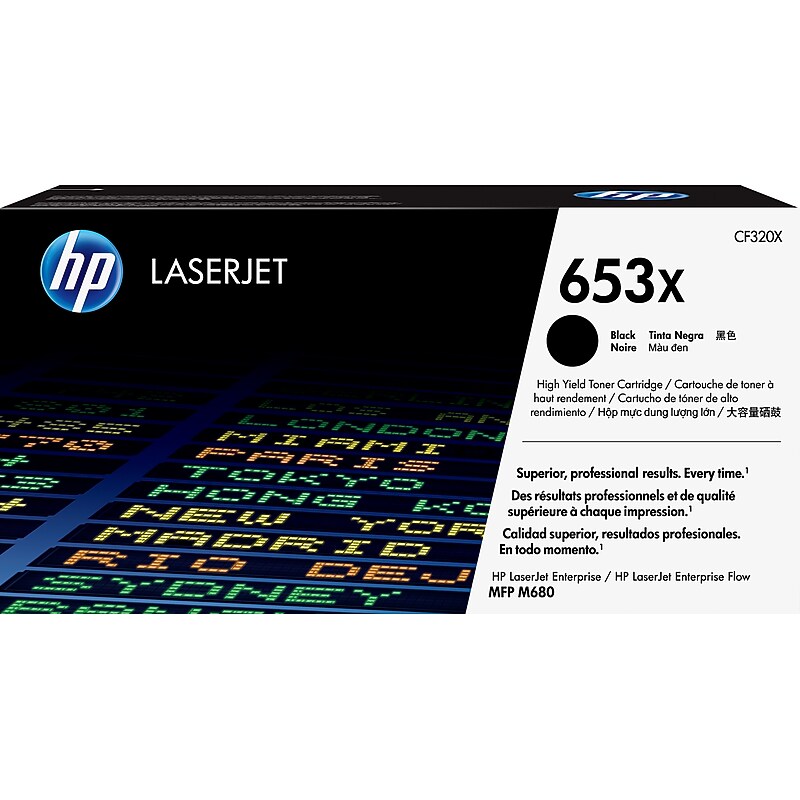 HP 653X Black High Yield Toner Cartridge, Prints Up to 21,000 Pages (CF320X) image 1