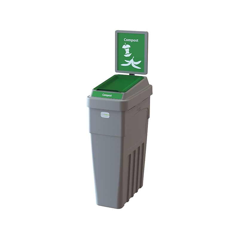CleanRiver LeanStream Plastic Single-Stream Compost Station, 23 Gallon, Gray (LS1B-009) image 1