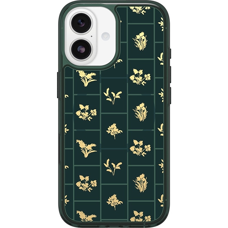 OtterBox Symmetry MagSafe Phone Case for Apple iPhone 17, Shock Absorbing, Golden Bloom (77-98882) image 1