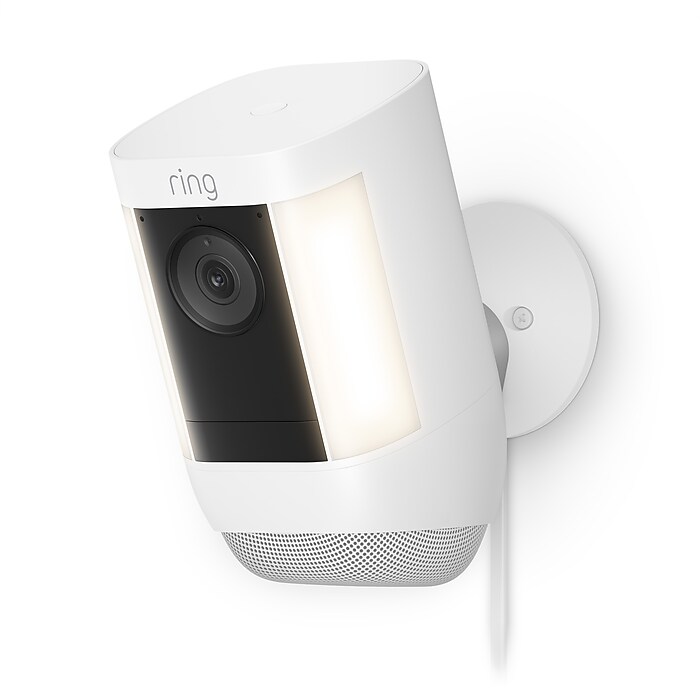 Ring Spotlight Cam Pro Wired Security Camera, White