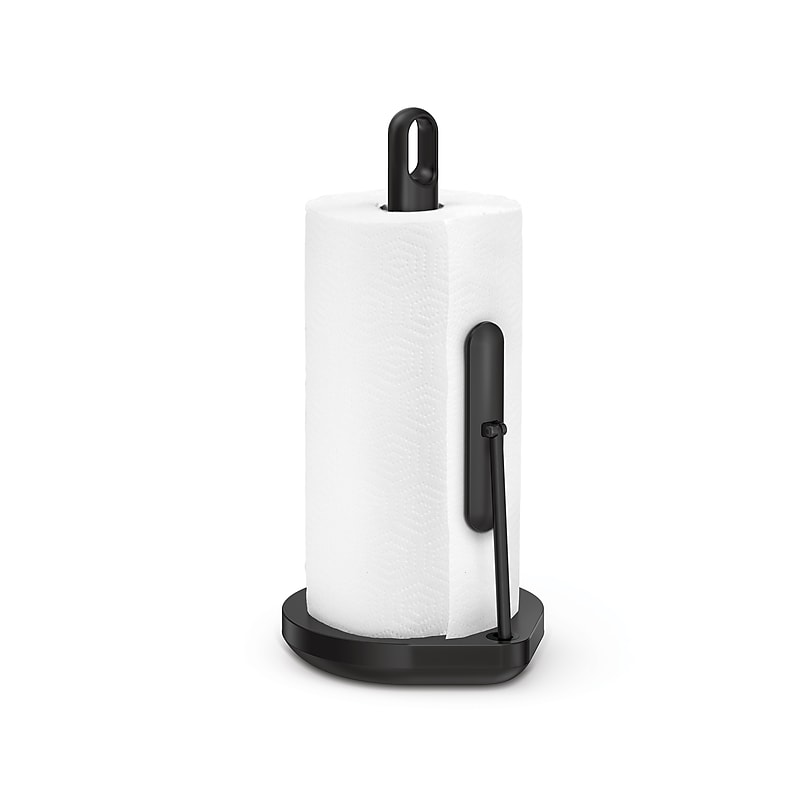 simplehuman Tension Arm Paper Towel Holder, Matte Black Steel (KT1204) image 1