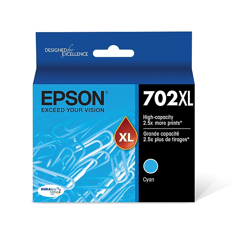 Epson T702XL Cyan High Yield Ink Cartridge   (T702XL220-S) image 1