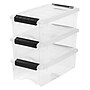 Iris Stack and Pull 5.8 Quart Storage Bins with Lids, Plastic, Clear, 3/Pack (140106)~#|#~D5946A51-2F66-4746-9819B8AC0B26CD41_sc7
