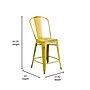 Flash Furniture Carly Contemporary Metal Slat Back Counter Stool, Distressed Yellow (ET353424YL)~#|#~D5954A6E-2D4B-4365-8DE0CD6299D32EA7_sc7