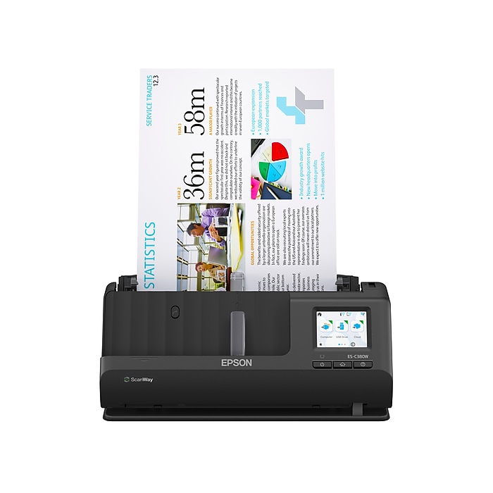 Epson WorkForce ES-C380W Wireless Duplex Sheetfed Scanner, Black