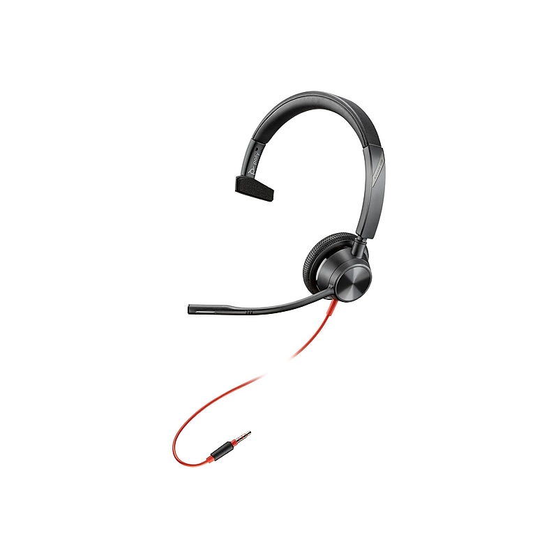 Poly Blackwire 3315 Mono Headset, 3.5mm, MS Certified/UC Certified, 3.5mm, Black (85R07AA) image 1