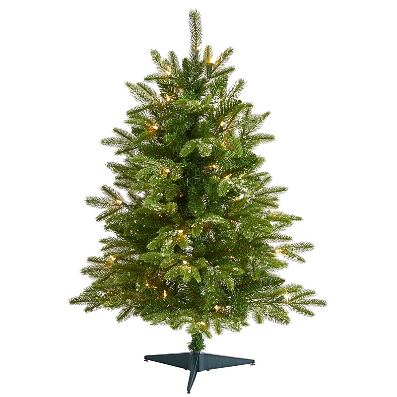 Nearly Natural Snowed Grand Teton Fir Artificial Christmas Tree, 3' (T1966) image 1