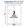 Avery TrueBlock Laser/Inkjet Rectangle Multipurpose Labels, 11" x 4.25", White, 50/Pack (94266)~#|#~D5A1ED9C-806B-4572-8E01AF6E141B505E_sc7