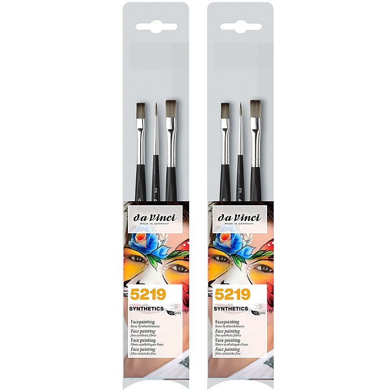 da Vinci SYNTHETICS Acrylic & Tempera Facepainting Brushes, Assorted, 3/Set, 2 Sets/Bundle (DVXVA52190-2) image 1