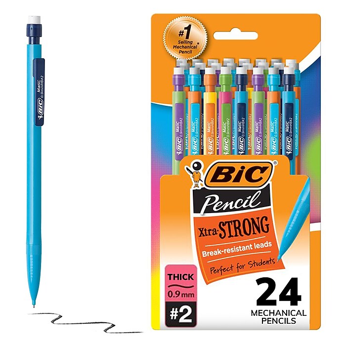 BIC Xtra Strong Mechanical Pencils, 0.9mm, #2 Hard Lead, 24/Pack