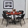 Regency 48" Cherry and Kobe Based Round Table with 4 M Stacker Chairs, Black (TKB48RNDCH47BK)~#|#~D5AA8A2F-6062-4F09-B17A8A61EABDAC03_sc7