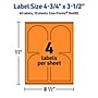 Avery Laser/Inkjet Multipurpose Decorative Edge Labels, 4.75" x 3.5", Bright Orange, 40/Pack (94600)~#|#~D5B744C7-15BB-4505-9511AF1C6B153C92_sc7