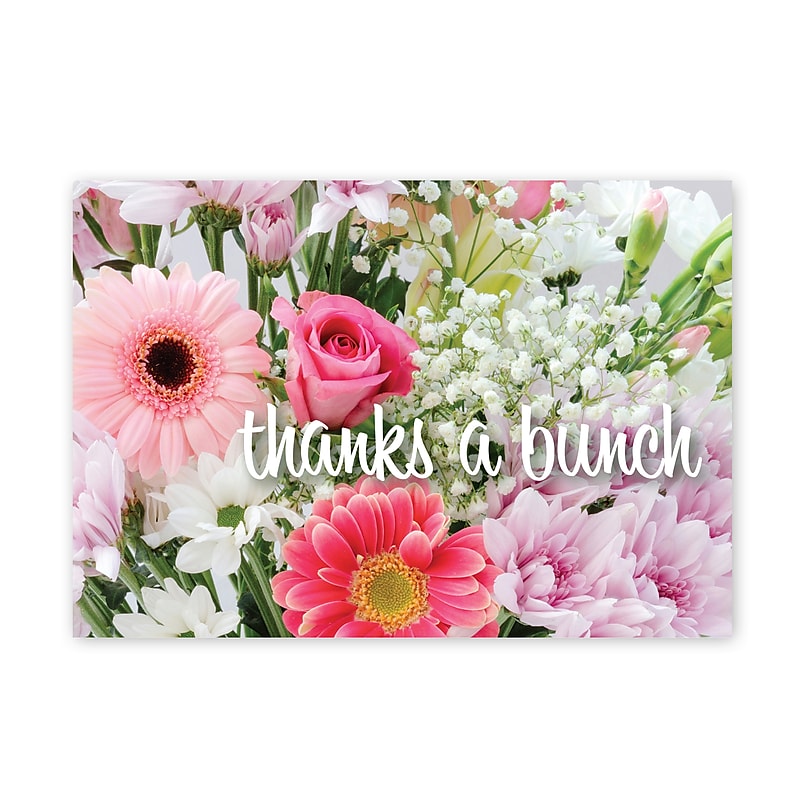 Great Papers Bunch of Flowers General Use Thank You Notecard Kits, Multicolored, 24/Pack (2025028) image 1