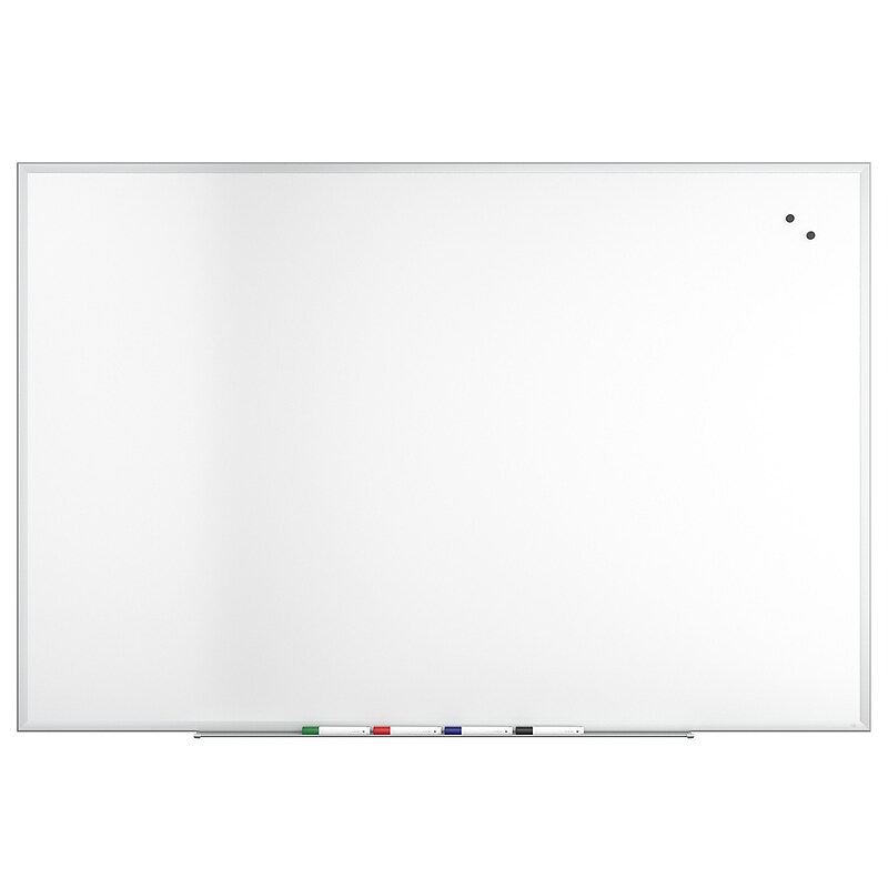 TRU RED™ Magnetic Steel Dry Erase Board, Satin Frame, 6' x 4' (TR61177) image 1