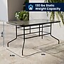 Flash Furniture Lila 55" Patio Table with Umbrella Hole and 4 Slat Stack Chairs, Black (TLH089R017CBK4)~#|#~D5D56D1B-1580-4CCE-855D93B4C8BC837A_sc7