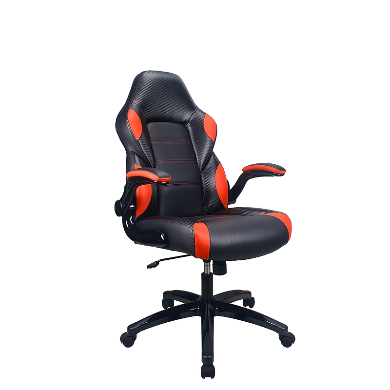 Raynor Group Playr Polyurethane Gaming Chair, Black/Red (G-GAMEBSC-RED) image 1