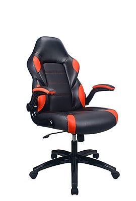 Raynor Group Playr Polyurethane Gaming Chair, Black/Red (G-GAMEBSC-RED) Simolary simolary.com