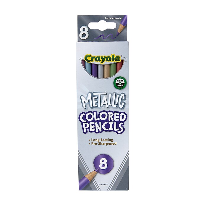 Crayola Metallic Colored Pencils, Assorted Colors, 8/Pack