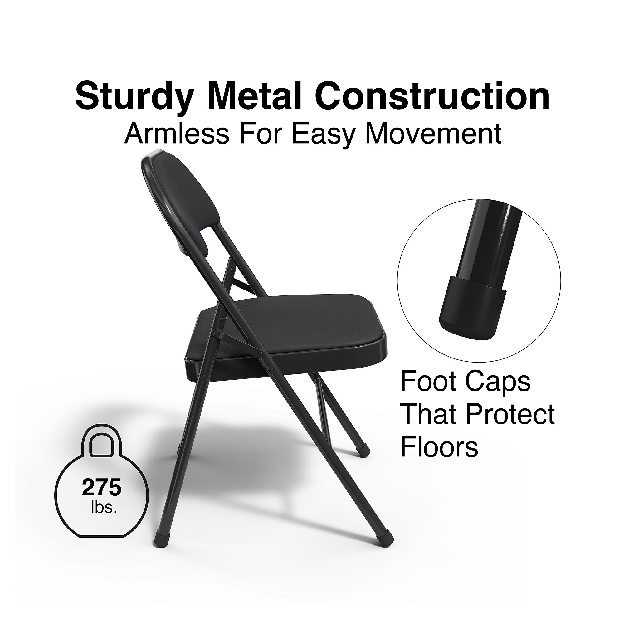 Staples Folding & Stacking Chair, Faux Leather Sansujyuku sansujyuku.com