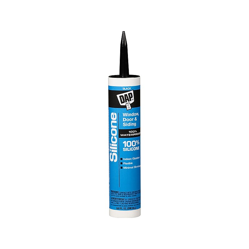 Dap Silicone All-Purpose Sealant, 9.8 Fl. Oz., Black, 12/Carton  (7079808642) image 1