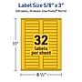 Avery Laser/Inkjet Rectangle Multipurpose Labels, 5/8" x 3", Bright Yellow, 320/Pack (94214)~#|#~D5DCD99A-B57B-489E-87D47F3B27E4AE77_sc7