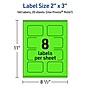 Avery Laser/Inkjet Multipurpose Decorative Edge Labels, 2" x 3", Neon Green, 160/Pack (94267)~#|#~D5DD3C47-9E5B-4576-917F39BED0E1094A_sc7