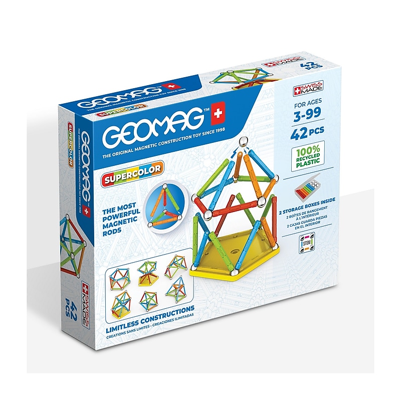 Geomag Supercolor Magnetic Construction Building Set, 42 Pieces  (383) image 1