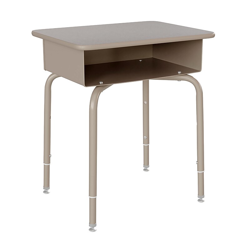 Flash Furniture Billie 24"W Student Desk with Open Front Metal Book Box, Gray Granite/Silver (FDDESKGYGY) image 1