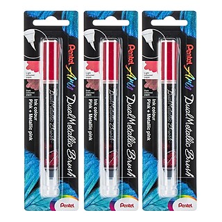 Pentel DualMetallic, Brown Ink, 3/Bundle (PTAXGFHBPDDX-3