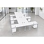 Boss Office Products Simple System 66"W L-Shaped Desk with Pedestal, White, 6/Set (SGSD023-102-WT)~#|#~D6030103-734D-43F1-94E6F99EF5A3CF31_sc7
