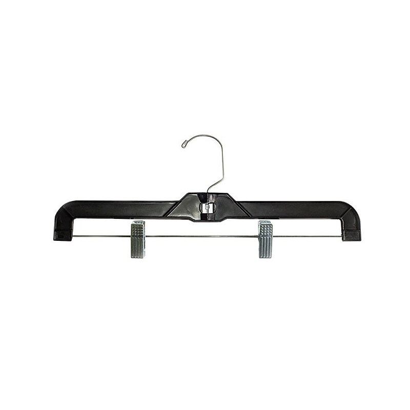 NAHANCO 16" Plastic Heavy Weight Skirt/Slack Hanger, Black, 100/Box (2616RC) image 1