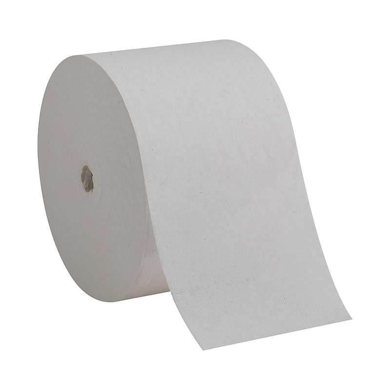 Compact Recycled 1-Ply Coreless Toilet Paper, White, 3000 Sheets/Roll, 18 Rolls/Carton (19374) image 1