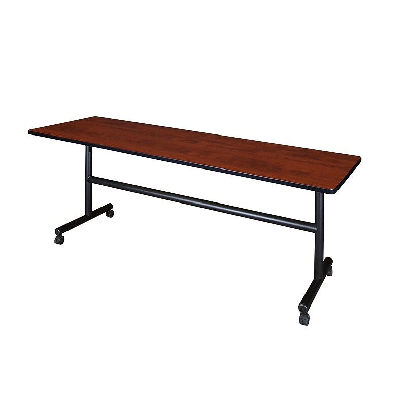 Regency 84-inch Metal & Wood Kobe Flip Top Training Table, Cherry image 1