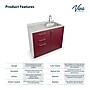 Viva Comfort 36.32'' H x 36" L Exam Room Medical Cabinet with Right Sink, 1-Door, 3-Drawers, Claret (902BASE36RSCL)~#|#~D6109D70-045C-4914-B9305ED4DC4D2660_sc7