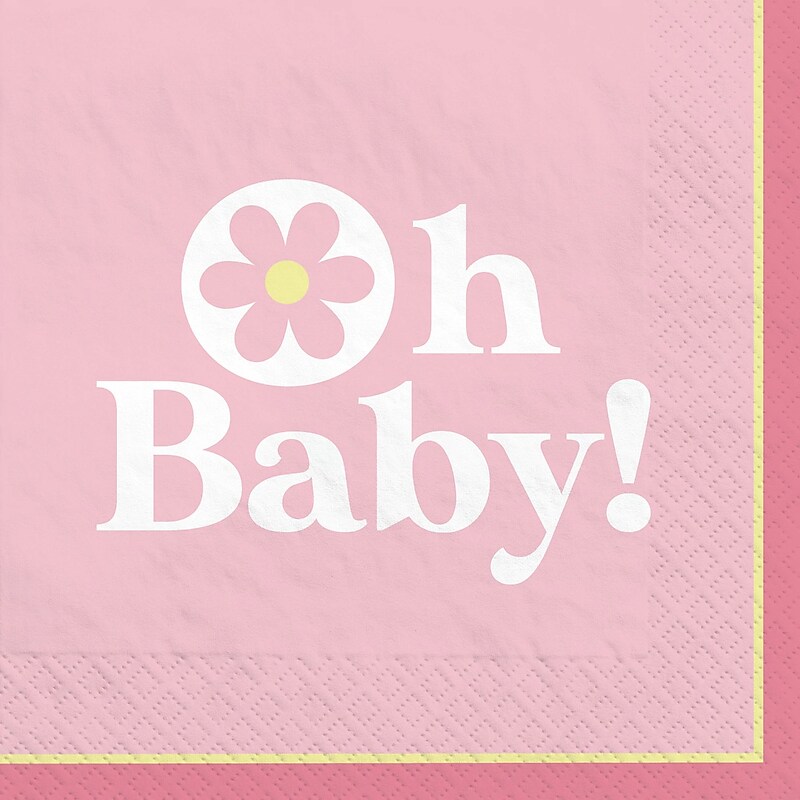 Party City Little Daisy Beverage Napkin, 2-Ply, Multicolor, 16 Napkins/Pack (AM506469-NS) image 1