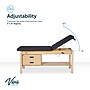 Aristo Wood Physician Adjustable Exam Table with Shelf, 2 Drawer Cabinet, Paper Cutter, Holder, 500lbs. Capacity, Black~#|#~D620A711-7355-4B7C-B35777379BC67238_sc7