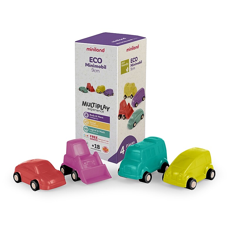 MINILAND ECO Minimobil, Multicolored, 4/Set (MLE32253) image 1
