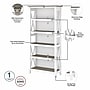 Bush Furniture Key West Tall TV Stand with Set of Two Bookcases, Shiplap Gray/Pure White, Screens up to 65" (KWS027G2W)~#|#~D6254FB1-9BFB-4FC9-A23673444821E6CF_sc7