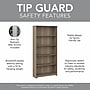 Bush Furniture Cabot 66"H 5-Shelf Bookcase with Adjustable Shelves, Ash Gray (WC31266)~#|#~D625777F-F7DF-4439-9ABCF65160D16275_sc7
