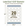 Avery Dissolvable Circle Multipurpose Labels, 1-2/3" Dia., Off-white, 200/Pack (94508)~#|#~D629C4E3-8344-49E2-8D8B75B180A60A28_sc7