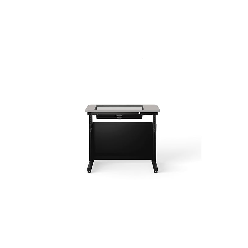 VersaDesk Downview 36"W Manual Adjustable Standing Computer Table, Grey/Black (DVT3624-BG) image 1