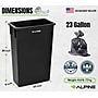 Alpine Industries Plastic Trash Can, 23 Gallon, Black, 2/Pack (ALP477-BLK-2PK)~#|#~D62EB998-4F40-4750-AE1DD54E6E02F0C4_sc7